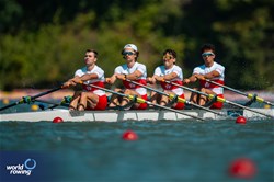 Charles-Etienne Tabet (b), Riley Watson, Nikolas Schramm, Connor Dodds (s), Under 23 Lightweight Men's Quadruple Sculls, Canada, 2024 World Rowing Senior, Under 23 & Under 19 Championships, St Catharines, Canada / © World Rowing / Benedict Tufnell