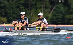 Harrison Azrak (b), George Drago (s), Under 23 Lightweight Men's Pair, United States of America, 2024 World Rowing Senior, Under 23 & Under 19 Championships, St Catharines, Canada / © Detlev Seyb / MyRowingPhoto.com