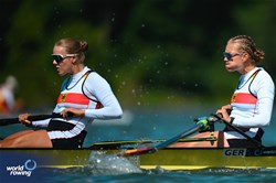 Lene Muehrs (b), Anni Koetitz (s), Under 23 Women's Pair, Germany, 2024 World Rowing Senior, Under 23 & Under 19 Championships, St Catharines, Canada / © World Rowing / Benedict Tufnell