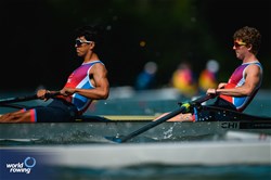 Pedro Labatut Rademacher (b), Martin Alonso Arcos Oyarzun (s), Under 23 Men's Pair, Chile, 2024 World Rowing Senior, Under 23 & Under 19 Championships, St Catharines, Canada / © World Rowing / Benedict Tufnell
