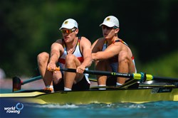 Tobias Strangemann (b), Johannes Benien (s), Under 23 Men's Pair, Germany, 2024 World Rowing Senior, Under 23 & Under 19 Championships, St Catharines, Canada / © World Rowing / Benedict Tufnell