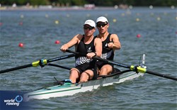 Joshua Vodanovich (b), Oliver Welch (s), Under 23 Men's Pair, New Zealand, 2024 World Rowing Senior, Under 23 & Under 19 Championships, St Catharines, Canada / © Maren Derlien / MyRowingPhoto.com