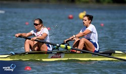 Lea Herscovici (b), Fleur Vaucoret (s), Under 23 Women's Pair, France, 2024 World Rowing Senior, Under 23 & Under 19 Championships, St Catharines, Canada / © Detlev Seyb / MyRowingPhoto.com