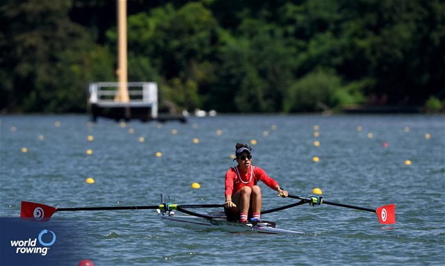 Khadija Krimi, Lightweight Women's Single Sculls, Tunisia, 2024 World Rowing Senior, Under 23 & Under 19 Championships, St Catharines, Canada / © Maren Derlien / MyRowingPhoto.com
