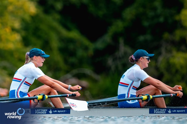 Poppy Baker (b), Rachel Bradley (s), Under 23 Women's Double Sculls, Great Britain, 2024 World Rowing Senior, Under 23 & Under 19 Championships, St Catharines, Canada / © World Rowing / Benedict Tufnell