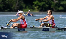 Katarzyna Welna (b), Jessika Sobocinska (s), Lightweight Women's Pair, Poland, 2024 World Rowing Senior, Under 23 & Under 19 Championships, St Catharines, Canada / © Detlev Seyb / MyRowingPhoto.com