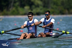 Siwakorn Wongpin (b), Nawamin Dechudomrat (s), Lightweight Men's Pair, Thailand, 2024 World Rowing Senior, Under 23 & Under 19 Championships, St Catharines, Canada / © Detlev Seyb / MyRowingPhoto.com