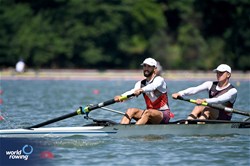 Davit Lashkareishvili (b), Giorgi Kanteladze (s), Lightweight Men's Pair, Georgia, 2024 World Rowing Senior, Under 23 & Under 19 Championships, St Catharines, Canada / © Detlev Seyb / MyRowingPhoto.com