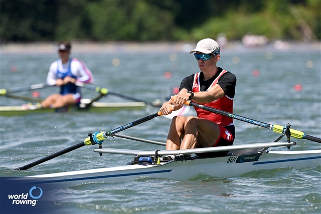 Nino Duehrkoop, Under 23 Lightweight Men's Single Sculls, Switzerland, 2024 World Rowing Senior, Under 23 & Under 19 Championships, St Catharines, Canada / © Detlev Seyb / MyRowingPhoto.com