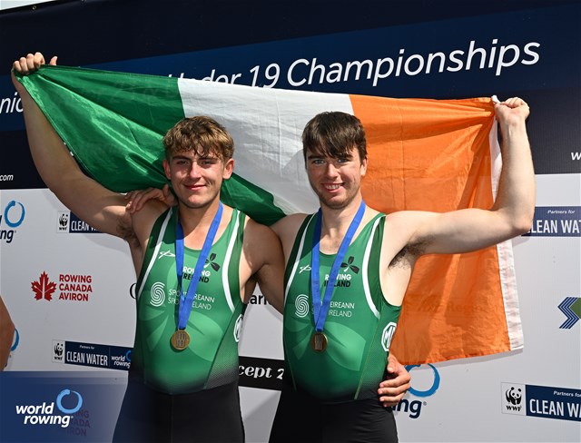 Adam Murphy (b), Brian Colsh (s), Under 23 Men's Double Sculls, Ireland, Bronze, 2024 World Rowing Senior, Under 23 & Under 19 Championships, St Catharines, Canada / © Detlev Seyb / MyRowingPhoto.com