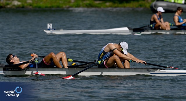 Mathias Mair (b), Elias Hautsch (s), Under 23 Lightweight Men's Double Sculls, Austria, 2024 World Rowing Senior, Under 23 & Under 19 Championships, St Catharines, Canada / © Detlev Seyb / MyRowingPhoto.com