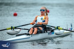 Anna Sheremet, PR1 Women's Single Sculls, Ukraine, 2024 Paralympic Games Rowing Regatta, Paris, France / © World Rowing / Benedict Tufnell