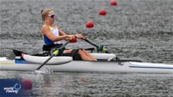 Anna Sheremet, PR1 Women's Single Sculls, Ukraine, 2024 Paralympic Games Rowing Regatta, Paris, France / © World Rowing / Detlev Seyb