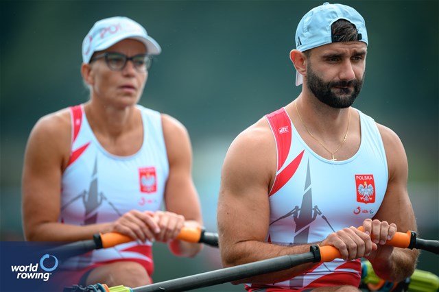 Jolanta Majka (b), Michal Grzegorz Gadowski (s), PR2 Mixed Double Sculls, Poland, 2024 Paralympic Games Rowing Regatta, Paris, France / © World Rowing / Benedict Tufnell