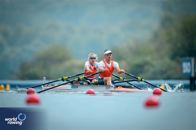 Esther Van Der Loos (b), Corne De Koning (s), PR2 Mixed Double Sculls, Netherlands, 2024 Paralympic Games Rowing Regatta, Paris, France / © World Rowing / Benedict Tufnell