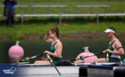 Tiarnan O'Donnell (b), Katie O'Brien (s), PR2 Mixed Double Sculls, Ireland, 2024 Paralympic Games Rowing Regatta, Paris, France / © World Rowing / Detlev Seyb