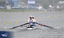 Anna Aisanova (b), Iaroslav Koiuda (s), PR2 Mixed Double Sculls, Ukraine, 2024 Paralympic Games Rowing Regatta, Paris, France / © World Rowing / Detlev Seyb