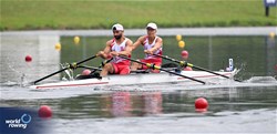 Jolanta Majka (b), Michal Grzegorz Gadowski (s), PR2 Mixed Double Sculls, Poland, 2024 Paralympic Games Rowing Regatta, Paris, France / © World Rowing / Detlev Seyb