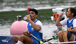 Anita Anita (b), Narayana Konganapalle (s), PR3 Mixed Double Sculls, India, 2024 Paralympic Games Rowing Regatta, Paris, France / © World Rowing / Detlev Seyb