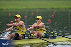 Nikki Ayers (b), Jed Altschwager (s), PR3 Mixed Double Sculls, Australia, 2024 Paralympic Games Rowing Regatta, Paris, France / © World Rowing / Detlev Seyb