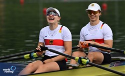 Jan Helmich (b), Hermine Krumbein (s), PR3 Mixed Double Sculls, Germany, 2024 Paralympic Games Rowing Regatta, Paris, France / © World Rowing / Detlev Seyb