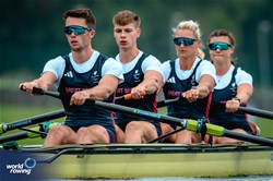 Francesca Allen (b), Giedre Rakauskaite, Joshua O'Brien, Edward Fuller (s), Erin Kennedy (c), PR3 Mixed Coxed Four, Great Britain, v2024 Paralympic Games Rowing Regatta, Paris, France / © World Rowing / Benedict Tufnell