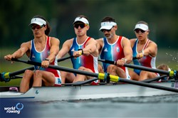 Candyce Chafa (b), Remy Taranto, Gregoire Bireau, Margot Boulet (s), Emilie Acquistapace (c), PR3 Mixed Coxed Four, France, 2024 Paralympic Games Rowing Regatta, Paris, France / © World Rowing / Benedict Tufnell