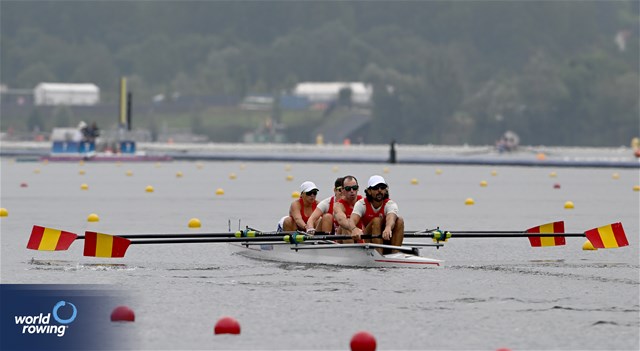 Josefa Benitez Guzman (b), Veronica Rodriguez Pulido, Saul Pena Puente, Daniel Diaz Alcaide (s), Leonor Garcia Serrano (c), PR3 Mixed Coxed Four, Spain, 2024 Paralympic Games Rowing Regatta, Paris, France / © World Rowing / Detlev Seyb