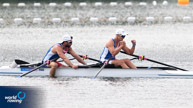 Benjamin Daviet (b), Perle Bouge (s), PR2 Mixed Double Sculls, France, 2024 Paralympic Games Rowing Regatta, Paris, France / © World Rowing / Detlev Seyb