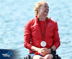 Birgit Skarstein, PR1 Women's Single Sculls, Norway, Silver, 2024 Paralympic Games Regatta, Paris, France / © World Rowing / Detlev Seyb
