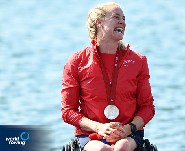 Birgit Skarstein, PR1 Women's Single Sculls, Norway, Silver, 2024 Paralympic Games Regatta, Paris, France / © World Rowing / Detlev Seyb