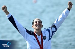 Moran Samuel, PR1 Women's Single Sculls, Israel, Gold, 2024 Paralympic Games Regatta, Paris, France / © World Rowing / Detlev Seyb