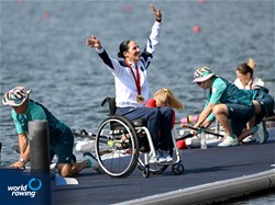 Moran Samuel, PR1 Women's Single Sculls, Israel, 2024 Paralympic Games Regatta, Paris, France / © World Rowing / Detlev Seyb