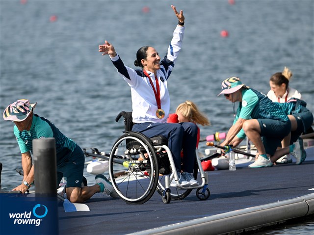 Moran Samuel, PR1 Women's Single Sculls, Israel, 2024 Paralympic Games Regatta, Paris, France / © World Rowing / Detlev Seyb