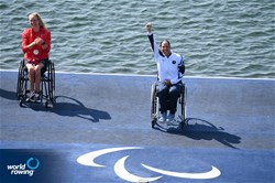 Moran Samuel, PR1 Women's Single Sculls, Israel 2024 Paralympic Games Regatta, Paris, France / © World Rowing / Detlev Seyb