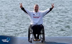 Benjamin Pritchard, PR1 Men's Single Sculls, Great Britain, Gold,  2024 Paralympic Games Regatta, Paris, France / © World Rowing / Detlev Seyb