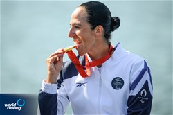 Moran Samuel, PR1 Women's Single Sculls, Israel, Gold, 2024 Paralympic Games Rowing Regatta, Paris, France / © World Rowing / Benedict Tufnell