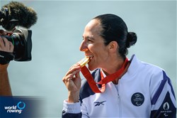 Moran Samuel, PR1 Women's Single Sculls, Israel, Gold, 2024 Paralympic Games Rowing Regatta, Paris, France / © World Rowing / Benedict Tufnell