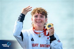 Lauren Rowles (b), PR2 Mixed Double Sculls, Great Britain, Gold, 2024 Paralympic Games Rowing Regatta, Paris, France / © World Rowing / Benedict Tufnell