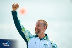  Jed Altschwager (s), PR3 Mixed Double Sculls, Australia, Gold, 2024 Paralympic Games Rowing Regatta, Paris, France / © World Rowing / Benedict Tufnell