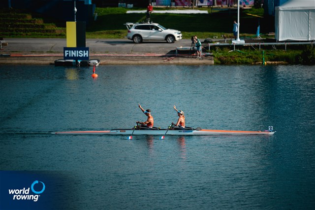 Esther Van Der Loos (b), Corne De Koning (s), PR2 Mixed Double Sculls, Netherlands, 2024 Paralympic Games Rowing Regatta, Paris, France / © World Rowing / Benedict Tufnell