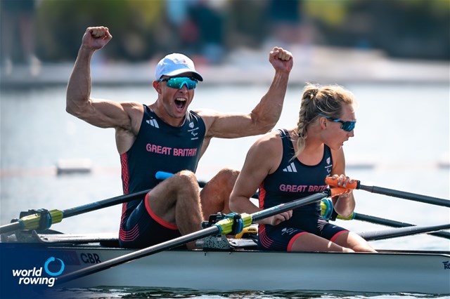 Samuel Murray (b), Annabel Caddick (s), PR3 Mixed Double Sculls, Great Britain, 2024 Paralympic Games Rowing Regatta, Paris, France / © World Rowing / Benedict Tufnell