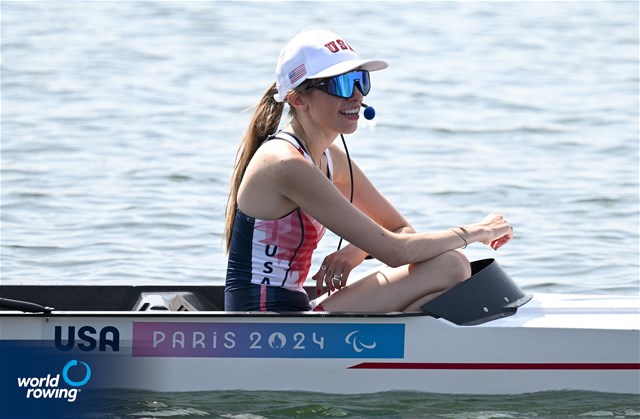 Emelie Eldracher (c), PR3 Mixed Coxed Four, United States of America, 2024 Paralympic Games Rowing Regatta, Paris, France / © World Rowing / Detlev Seyb