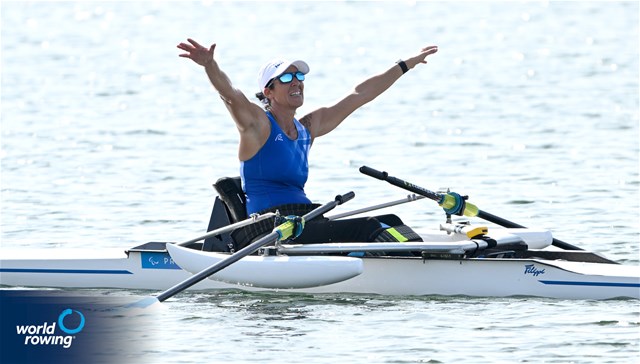 Moran Samuel, PR1 Women's Single Sculls, Israel, 2024 Paralympic Games Rowing Regatta, Paris, France / © World Rowing / Detlev Seyb