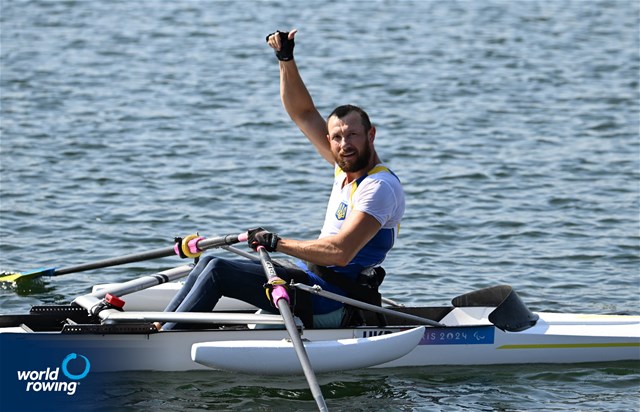 Roman Polianskyi, PR1 Men's Single Sculls, Ukraine, 2024 Paralympic Games Rowing Regatta, Paris, France / © World Rowing / Detlev Seyb
