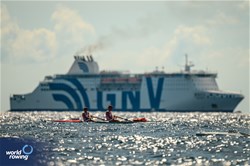 Jacob Rivera (b), John Jack Griffin (s), Coastal  Men's Double Sculls, Jersey Rowing Club, Great Britain, 2024 World Rowing Coastal Championships, Genoa, Italy / © World Rowing / Benedict Tufnell