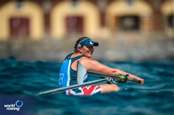Bryony Jones, Coastal Women's Solo, Llanion Warriors Rowing Club, Great Britain, 2024 World Rowing Coastal Championships, Genoa, Italy / © World Rowing / Benedict Tufnell