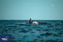 Diana Dymchenko, Coastal Women's Solo, Baku Rowing Club, Azerbaijan, 2024 World Rowing Coastal Championships, Genoa, Italy / © World Rowing / Benedict Tufnell