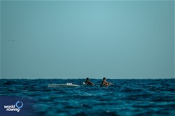 Kumkani Sipamla (b), Dylan Henn (s), Coastal  Men's Double Sculls, South Africa Coastal Rowing Association, South Africa, 2024 World Rowing Coastal Championships, Genoa, Italy / © World Rowing / Benedict Tufnell