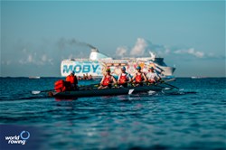Anthony Mcgivern (b), Phillip Beattie, Nathan Hull, Rory O'Connor (s), Amy Mcgivern (c), Coastal Men's Coxed Quadruple Sculls, Cairndhu Rowing Club, Ireland, 2024 World Rowing Coastal Championships, Genoa, Italy / © World Rowing / Benedict Tufnell